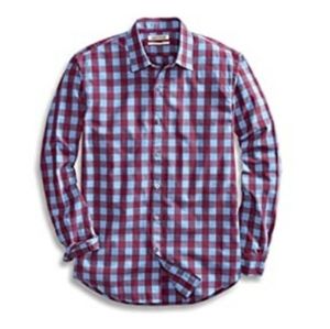 Goodthreads Men's Standard-Fit Long Sleeve Plaid Poplin, Navy/Pink